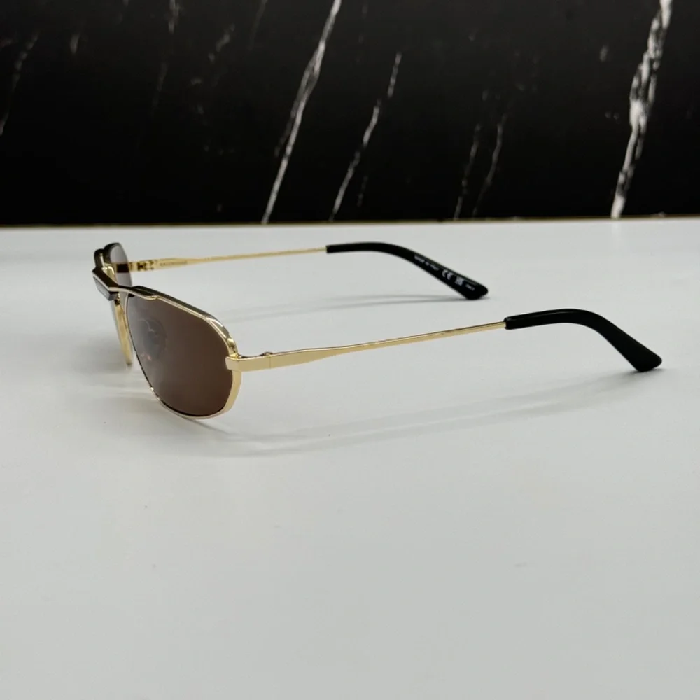 NEW BALENCIAGA BB0245S 003 UNISEX SUNGLASSES BB 0245S GOLD METAL OVAL EYEWEAR